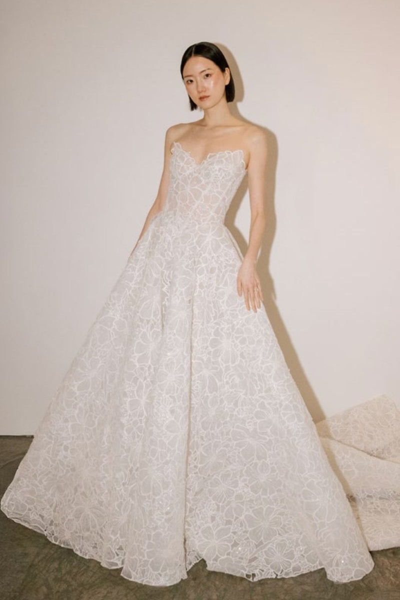 laser cut lace dress Love by Pnina Tornai Laser-Cut Floral Gown Size:32 Short Malm 6-Drawer Chest | SOFTSPRING Flare dress and cocktail occasions in