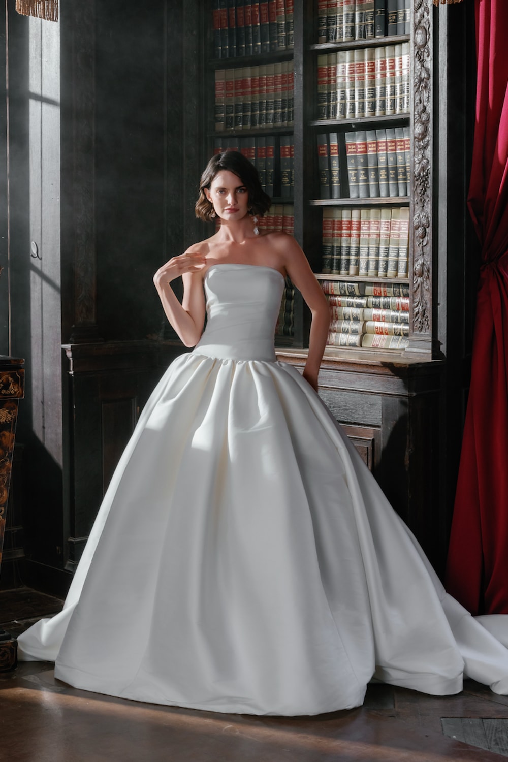 Chic and Classic Strapless Drop Waist Ballgown by Sareh Nouri — image 1 of 5