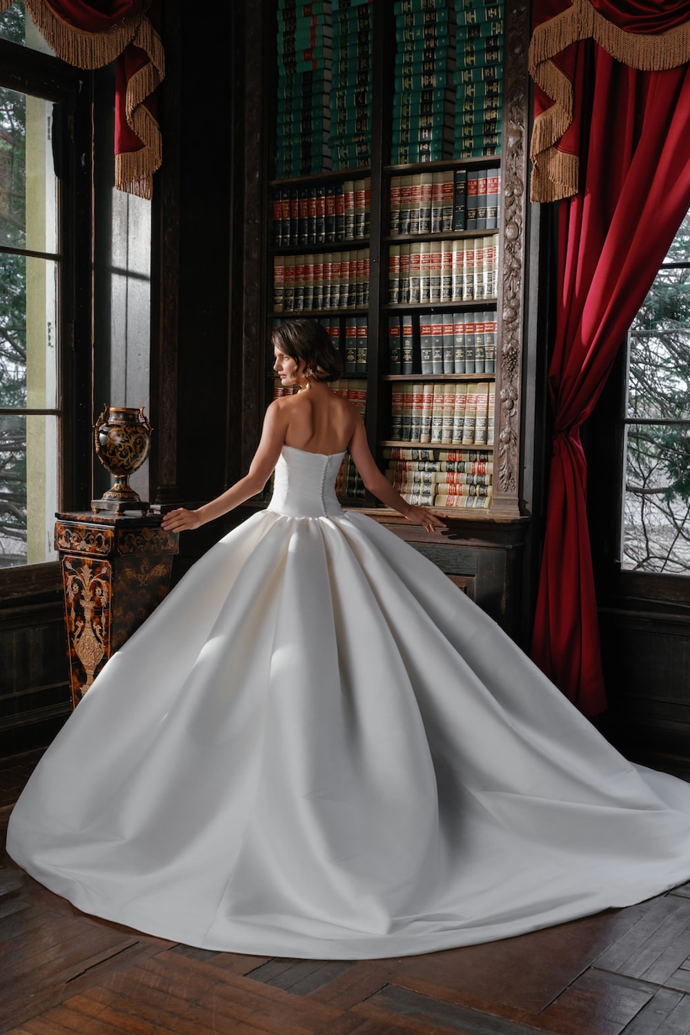 Chic and Classic Strapless Drop Waist Ballgown by Sareh Nouri — image 5 of 5