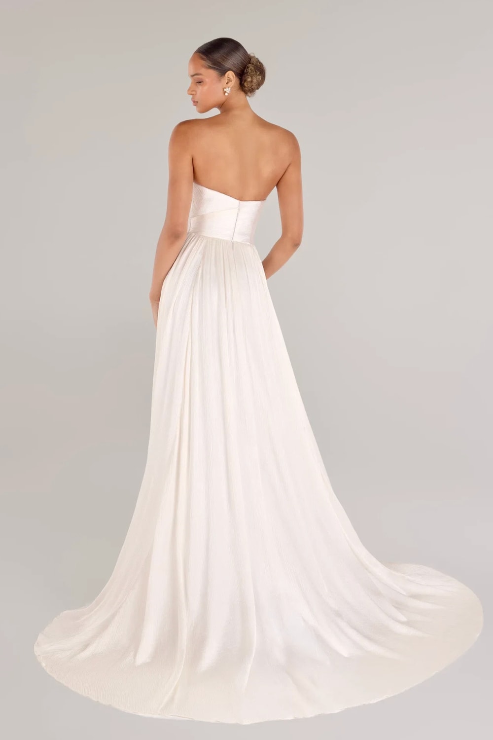 Modern A-Line Wedding Dress with Asymmetrical Neckline by Anne Barge — image 3 of 3