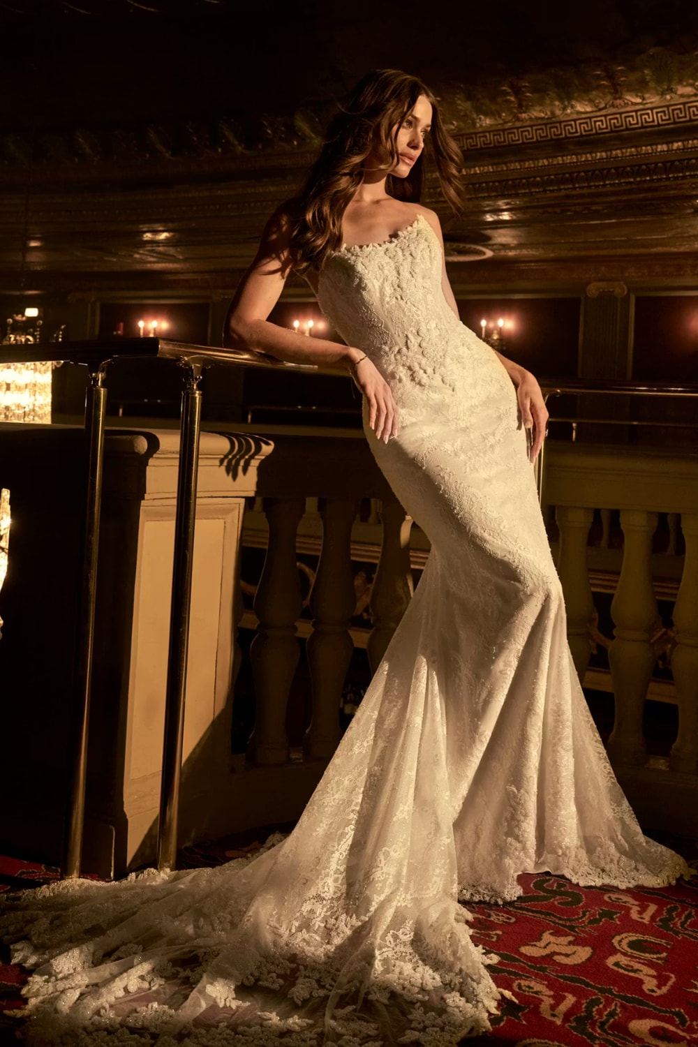 Beaded and Detailed Fit-And-Flare Wedding Dress with Cat-Eye Neckline by Maggie Sottero — image 1 of 4