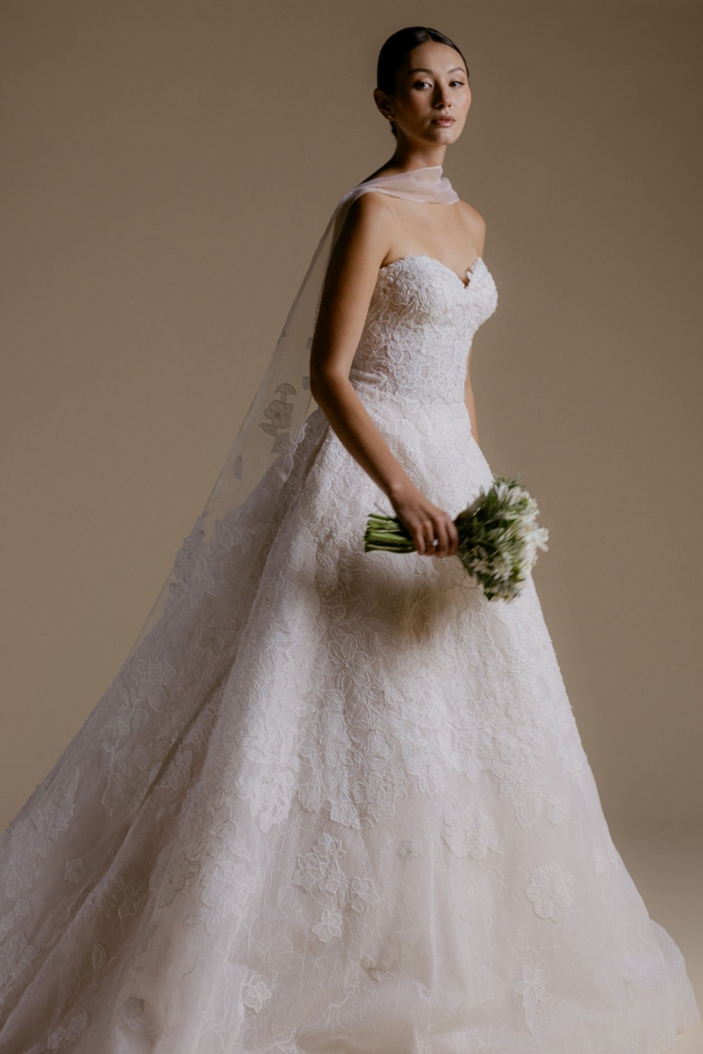Sweetheart Floral Lace Ball Gown by Viola Chan for Kleinfeld — image 3 of 5
