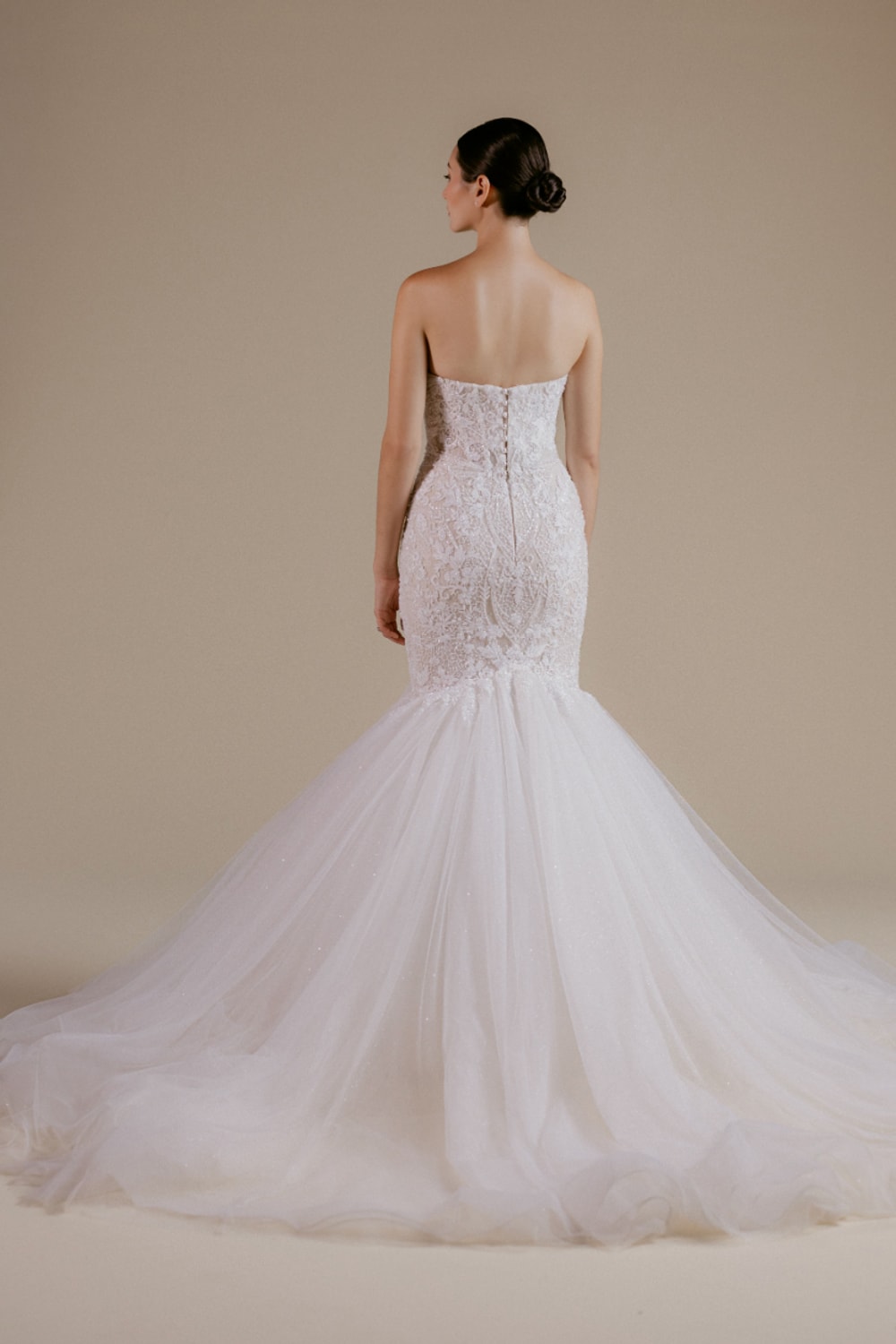Chic Mermaid Wedding Dress with Airy Tulle Skirt by Viola Chan for Kleinfeld — image 2 of 4