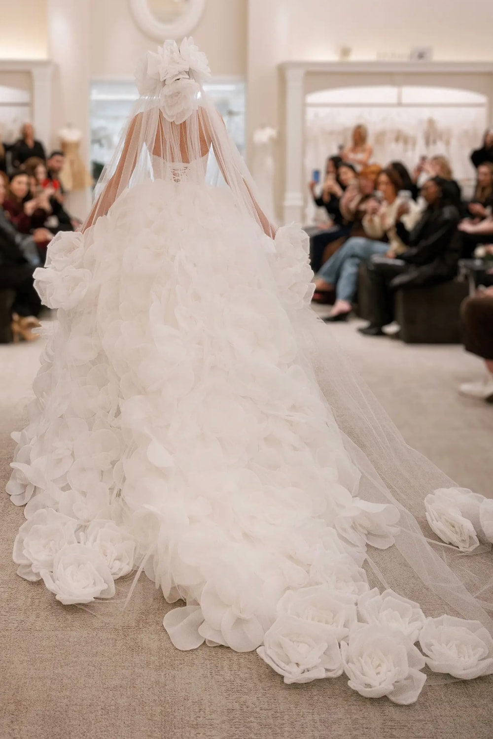 Floral Ball Gown with 3D Floral Skirt and Lace Bodice by Love by Pnina Tornai — image 3 of 3