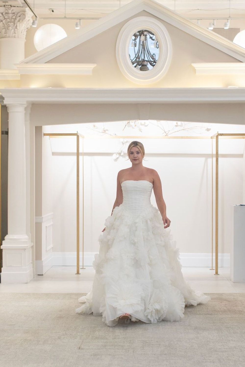 Strapless Basque Waist Ball Gown with Hand Cut 3D Flowers by Martina Liana for Kleinfeld — image 2 of 2
