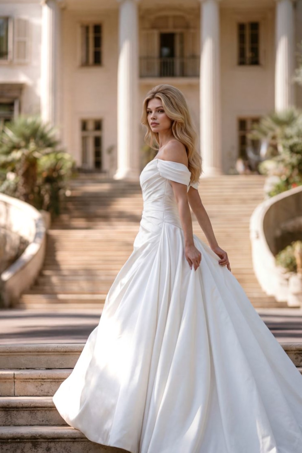 Elegant Off-The-Shoulder A-Line Wedding Dress by Randy Fenoli — image 4 of 4