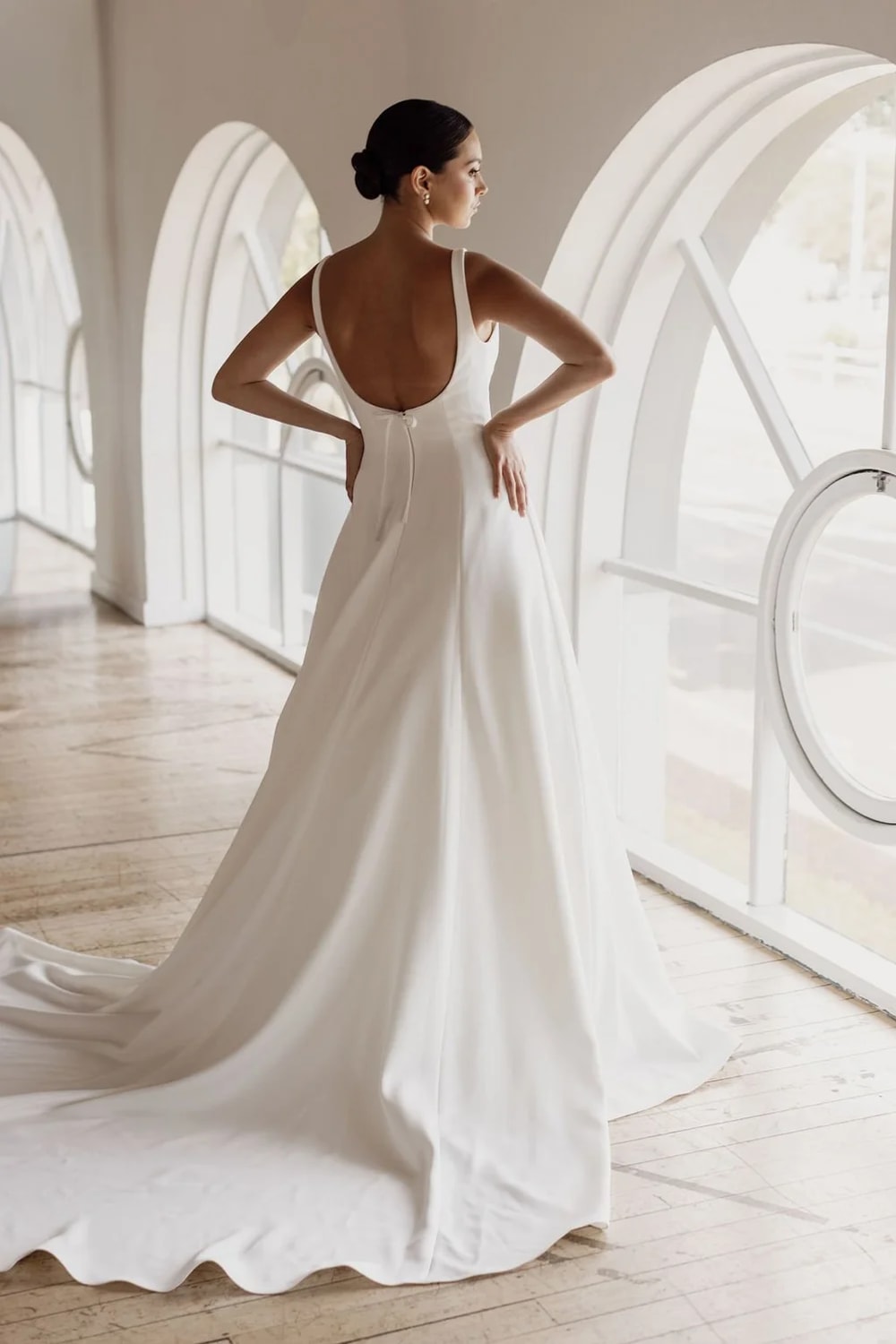 Clean and Simple A-Line Wedding Dress by Trish Peng — image 3 of 3
