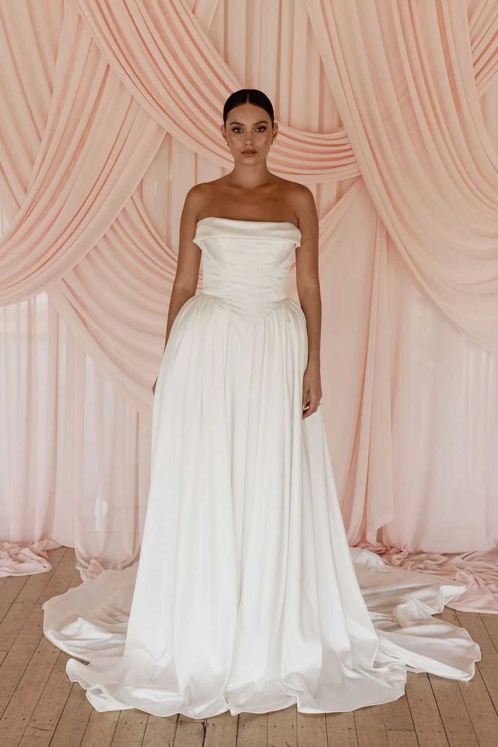 Trish Peng Off-the-Shoulder A-Line Bridal Gown