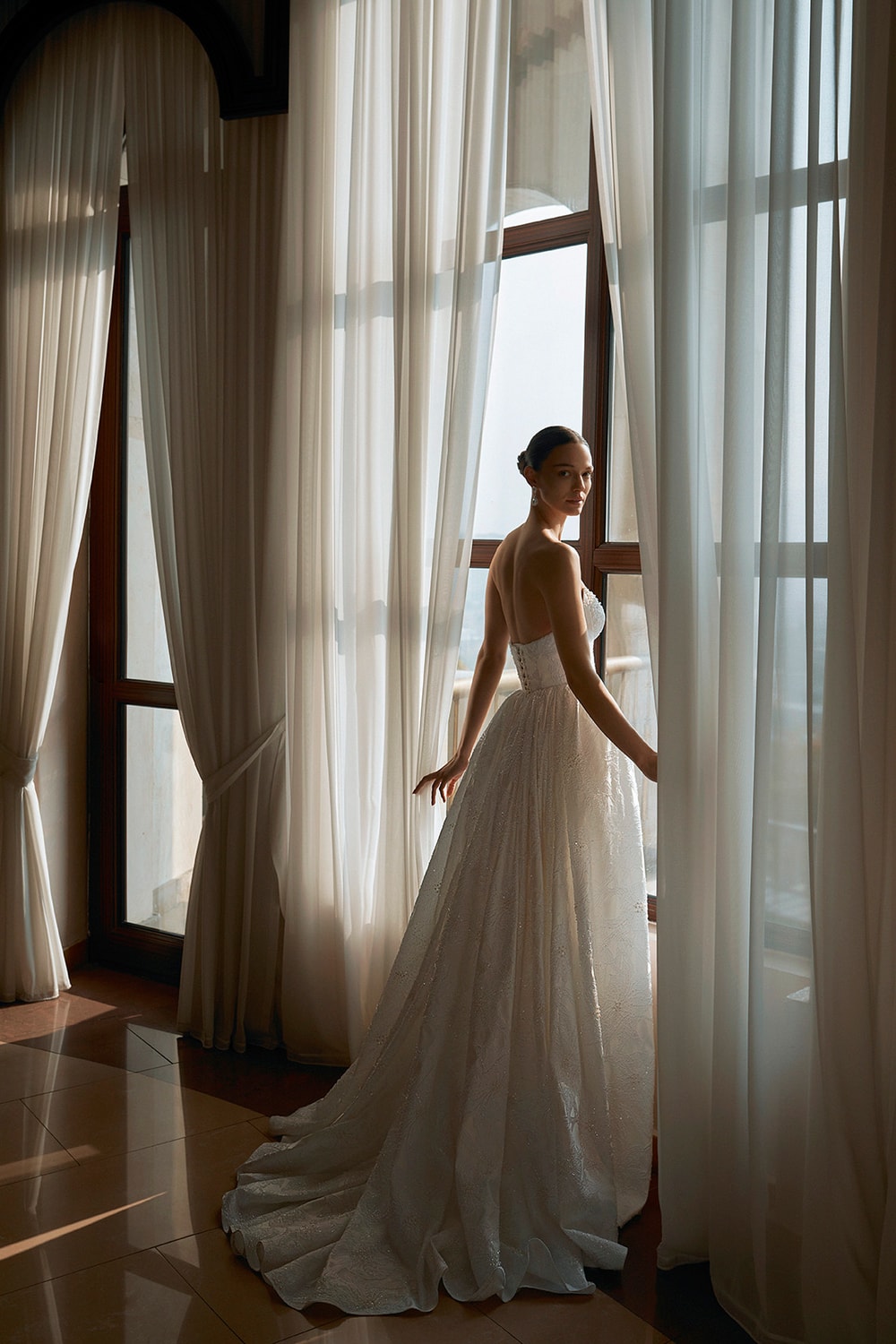 Structured A-Line Wedding Dress with Dramatic Skirt by Alon Livné — image 2 of 2