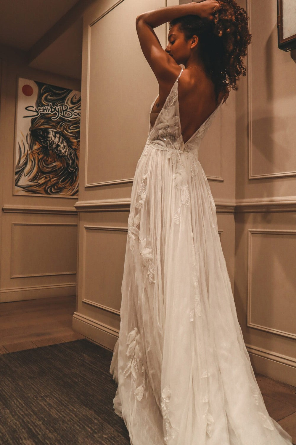 Ethereal Soft A-Line Wedding Dress With Open Back by All Who Wander — image 2 of 2