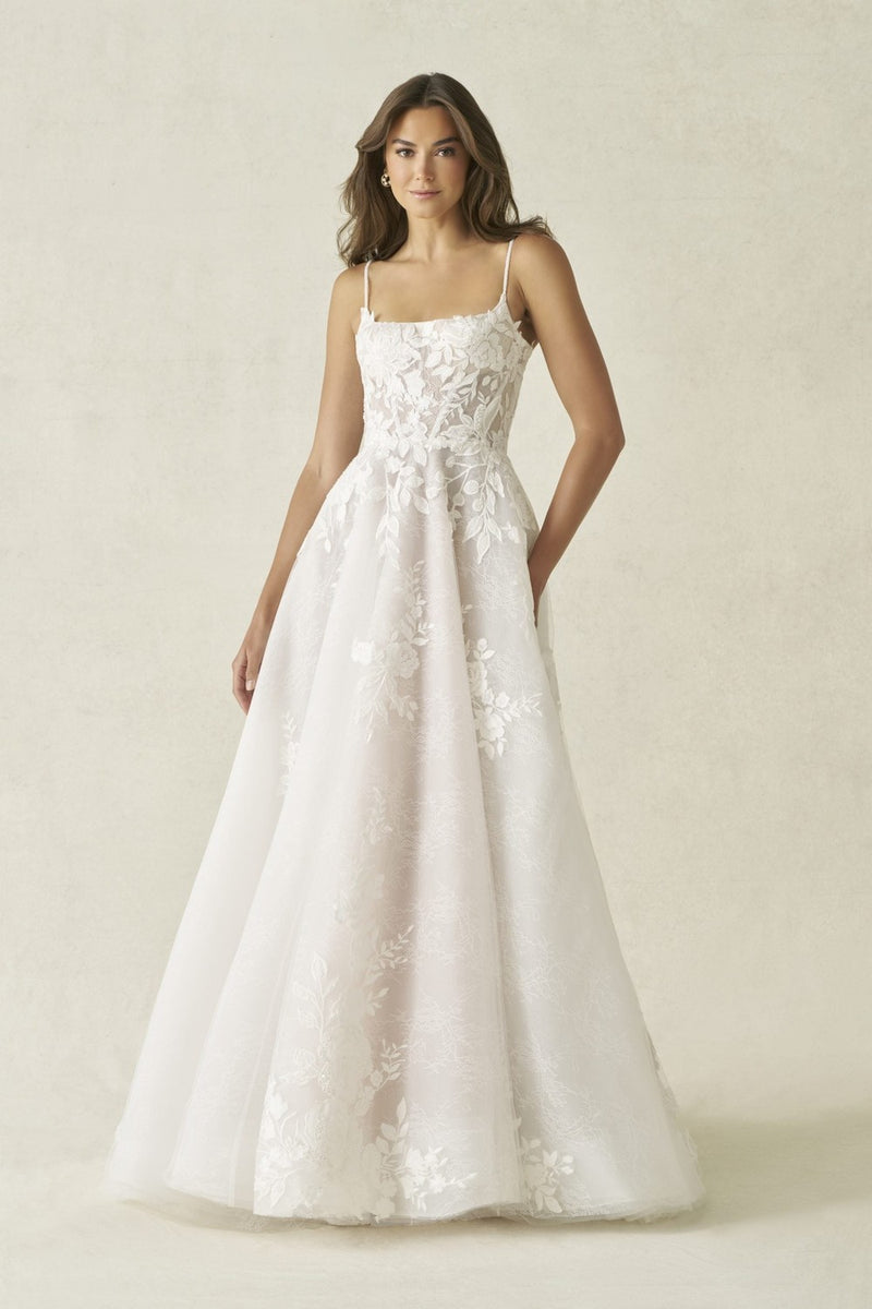 lara danika floral beaded sheath wedding dress Lara Juniper Beaded Tank Sheath Wedding Dress