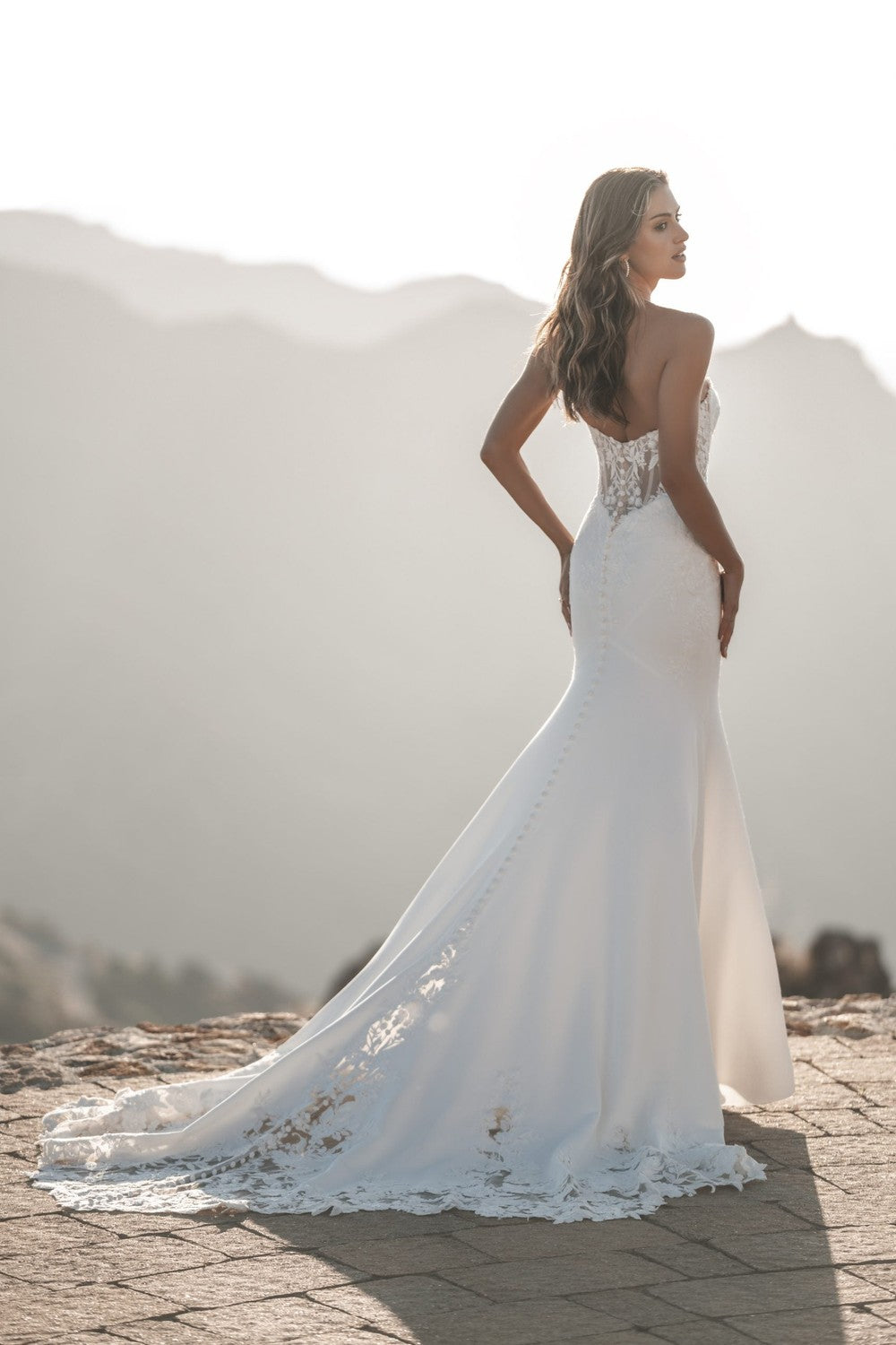 Chic And Romantic Strapless Fit-and-Flare Wedding Dress With Buttons by Allure Bridals — image 2 of 2