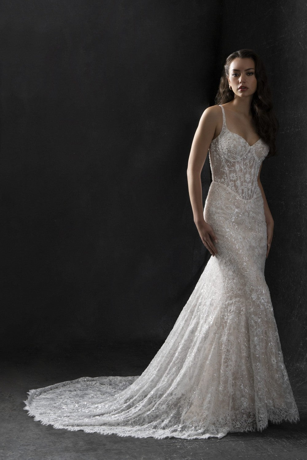 Plus-Size Romantic Strapless Mermaid Wedding Dress With Ruffled Skirt by Allure Bridals — image 1 of 2