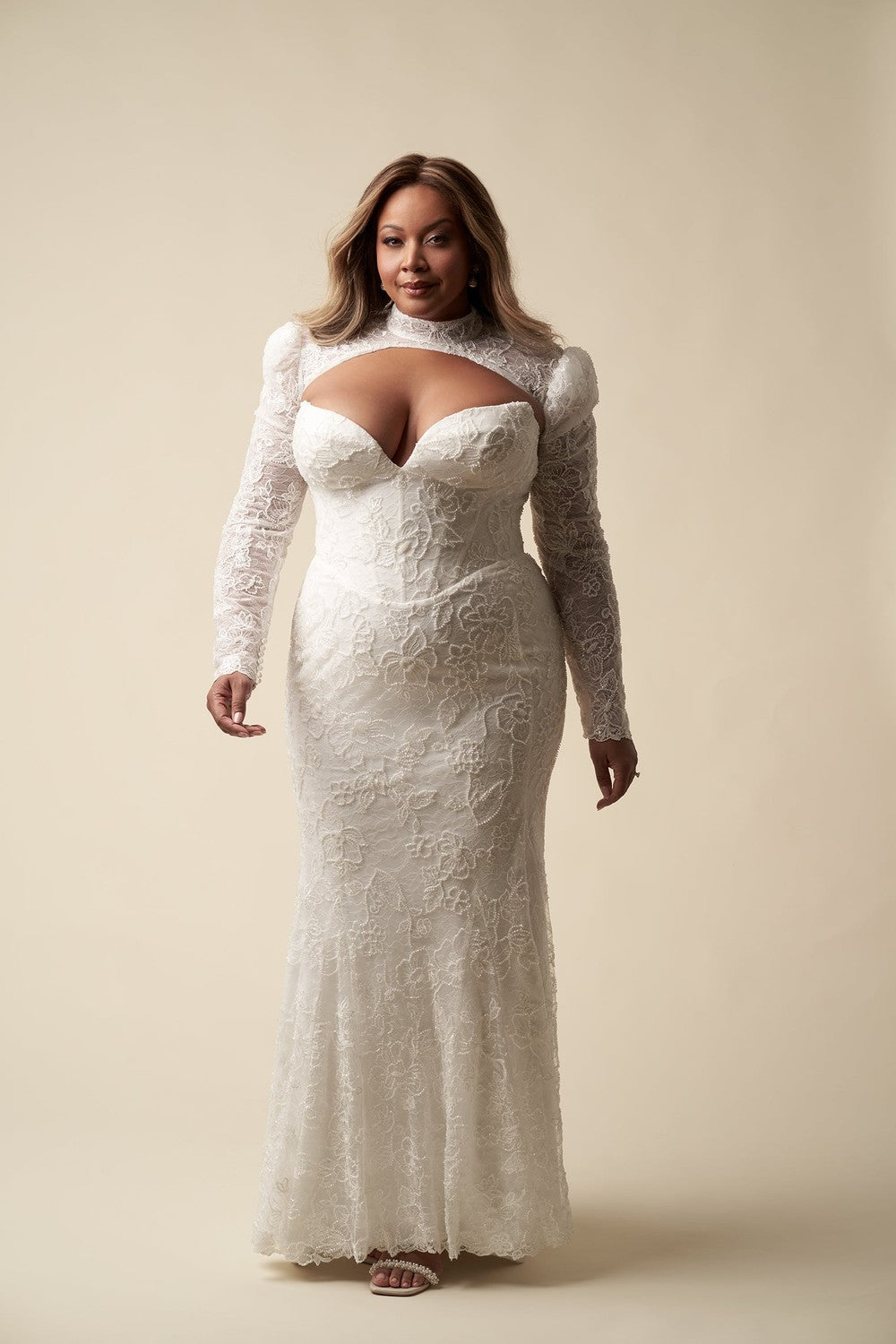 Plus-Size Lace Sheath Wedding Dress | Kleinfeld Bridal Plus-Size Lace Sheath Wedding Dress | Kleinfeld Bridal