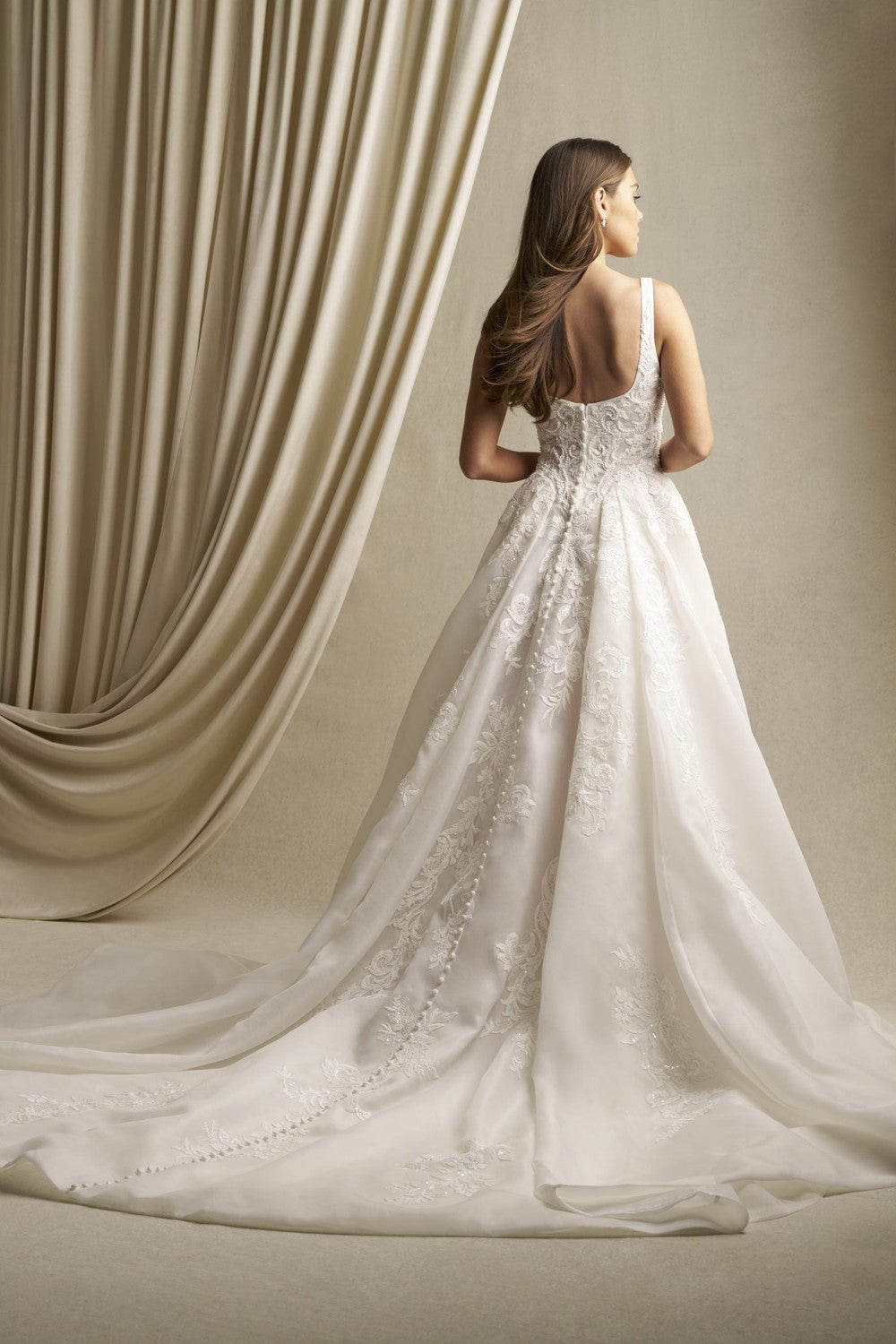 Square-Neck Beaded Lace Ballgown by Allure Bridals — image 2 of 2