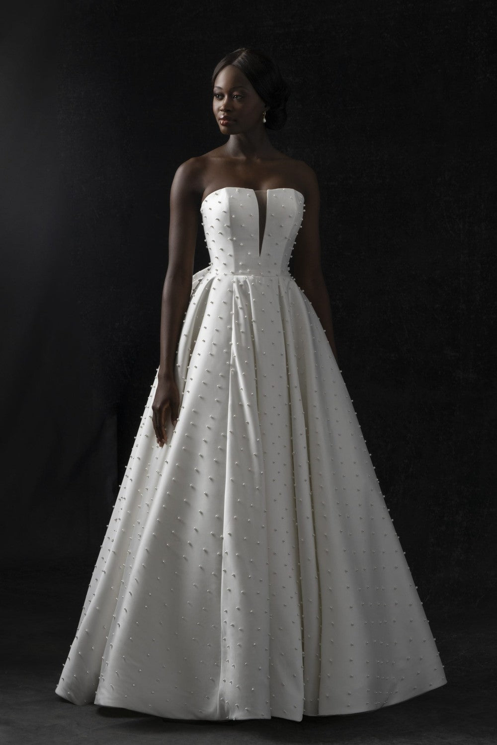 Strapless Pearl-Embellished Ball Gown With Bow by Allure Bridals — image 1 of 2