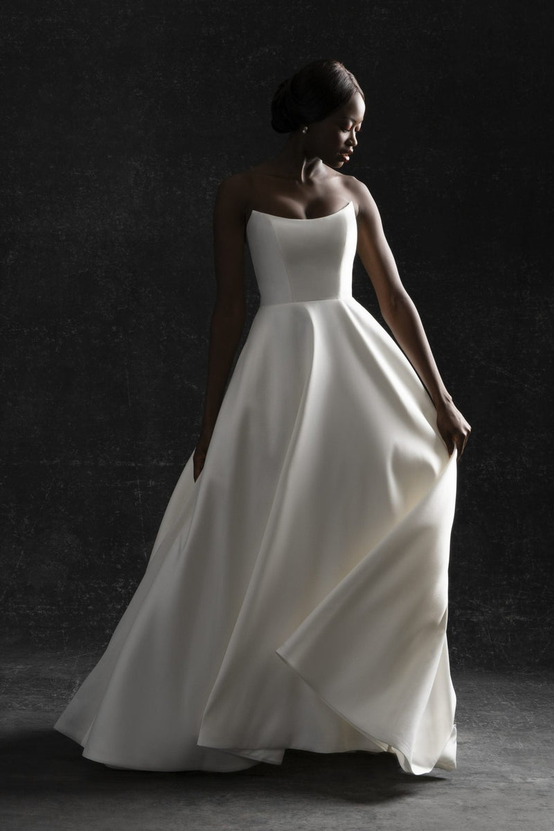 silk wedding dress with lace overlay V Neck Silk Wedding Dress With Lace Overlay Ivory Lace And Satin V-neck Long Sleeve