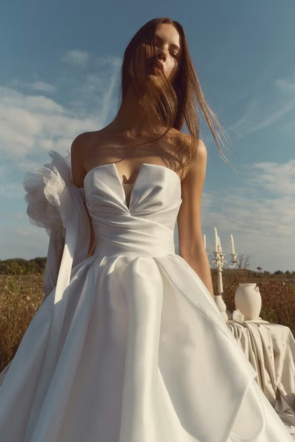 Draped Sweetheart Ball Gown With Voluminous Pleated Skirt by Alyne by Rita Vinieris — image 1 of 4