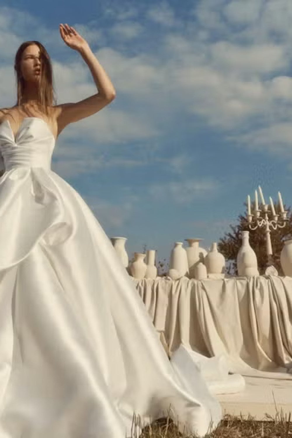 Draped Sweetheart Ball Gown With Voluminous Pleated Skirt by Alyne by Rita Vinieris — image 4 of 4