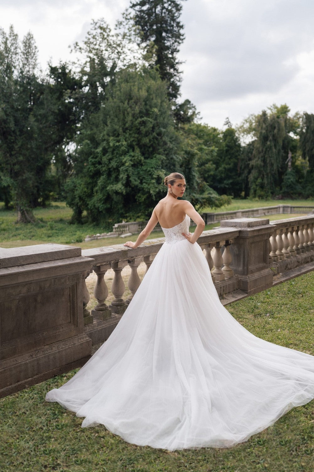 Feminine And Romantic Lace And Tulle Ball Gown by Anne Barge — image 2 of 2