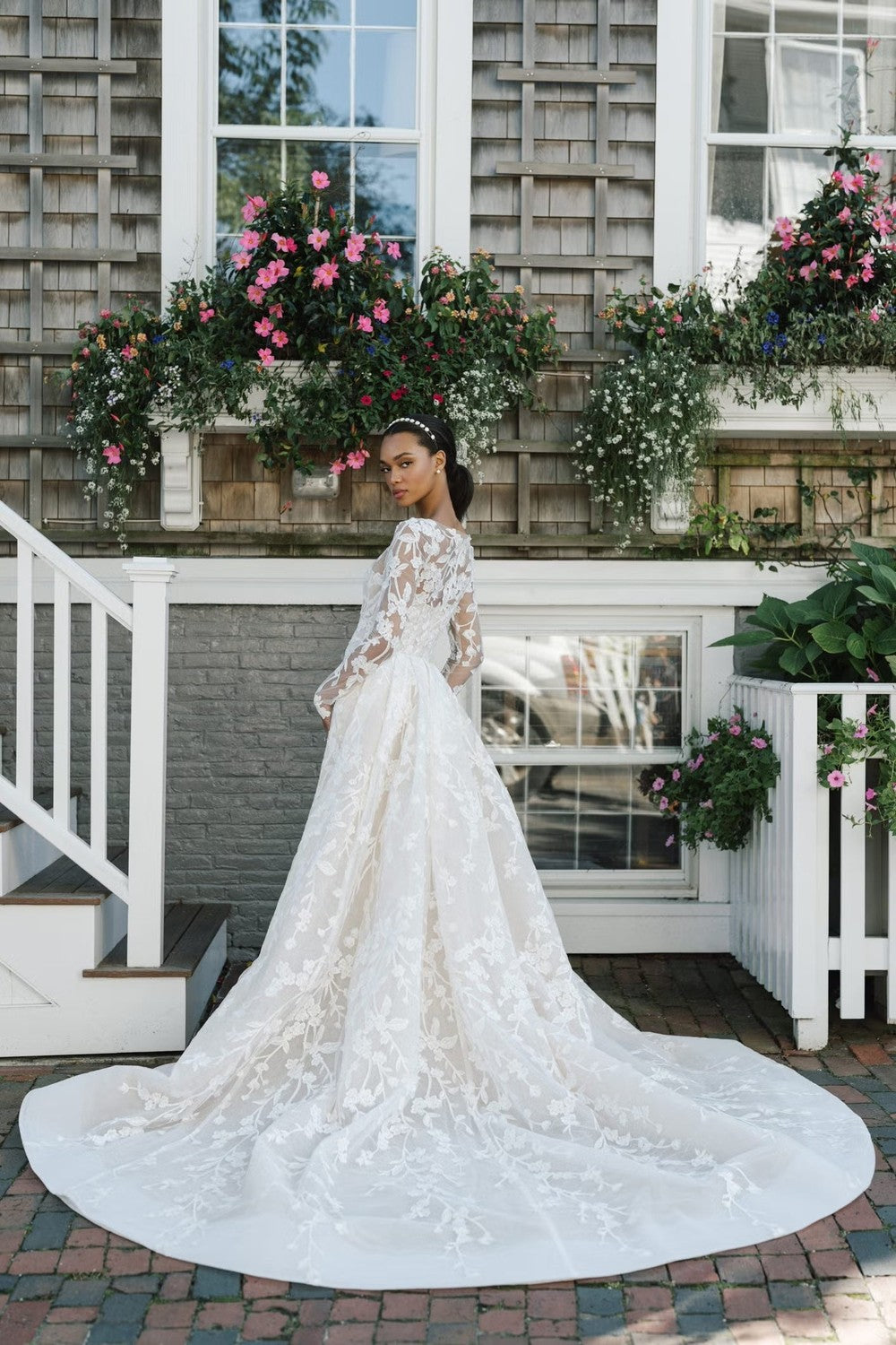 Long Sleeve Floral Sheath Wedding Dress | Kleinfeld Bridal Long Sleeve Floral Sheath Wedding Dress | Kleinfeld Bridal