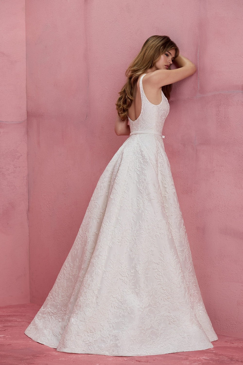 Romantic Scoop-Neck Embroidered A-Line Wedding Dress With Open Back by Anne Barge — image 2 of 2