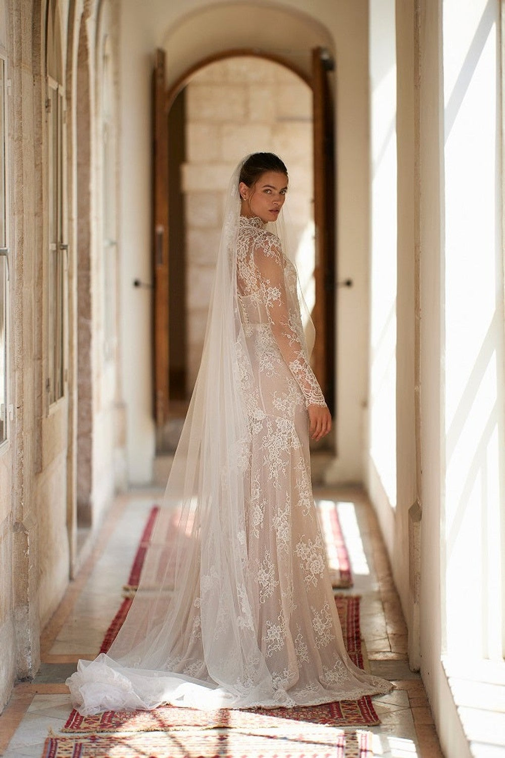 Chic And Romantic Lace High-Neck Long Sleeve Fit-And-Flare Wedding Dress by Arava Polak — image 2 of 2