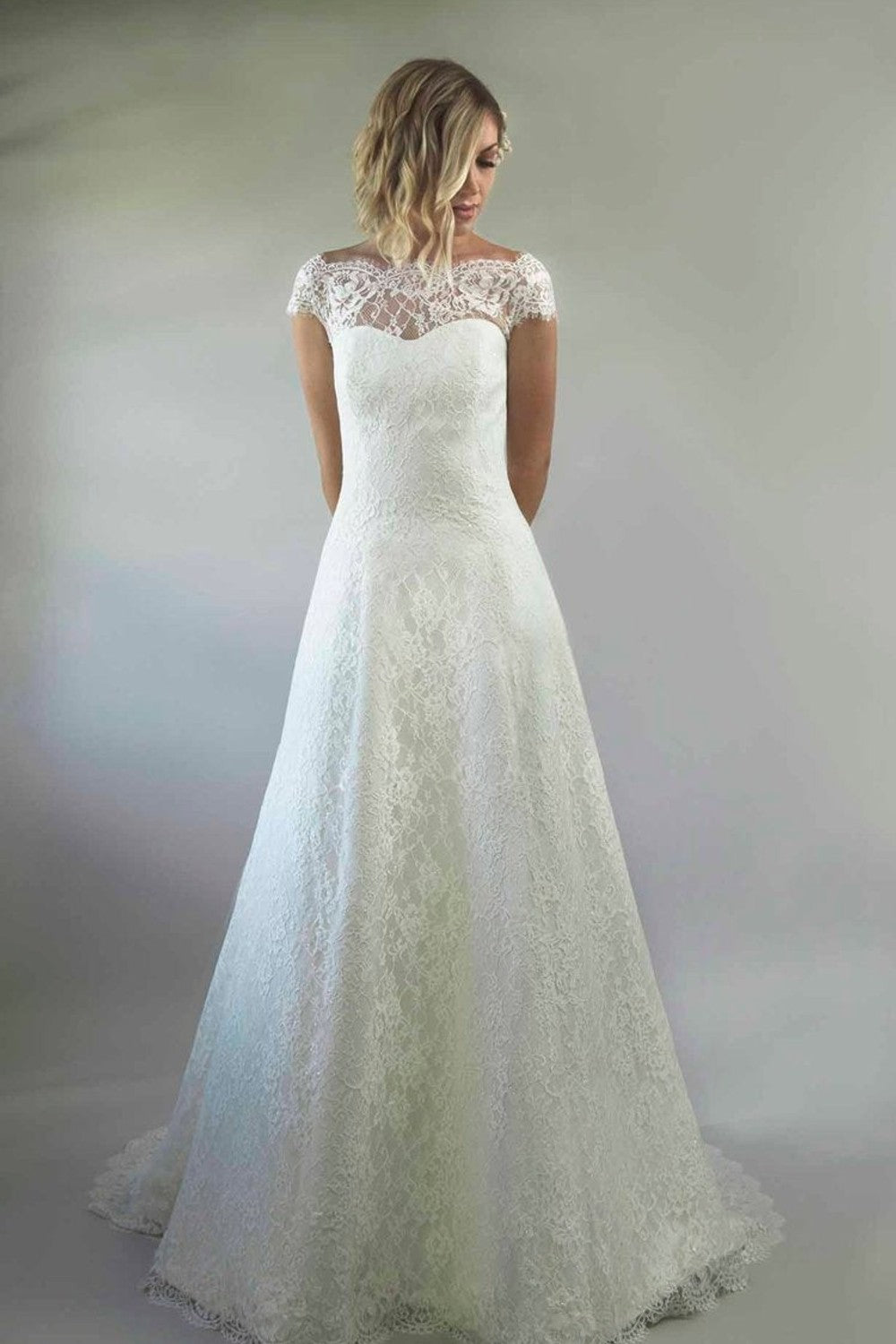 Illusion Sweetheart Neck Off The Shoulder Lace Wedding Dress by Augusta Jones — image 2 of 3