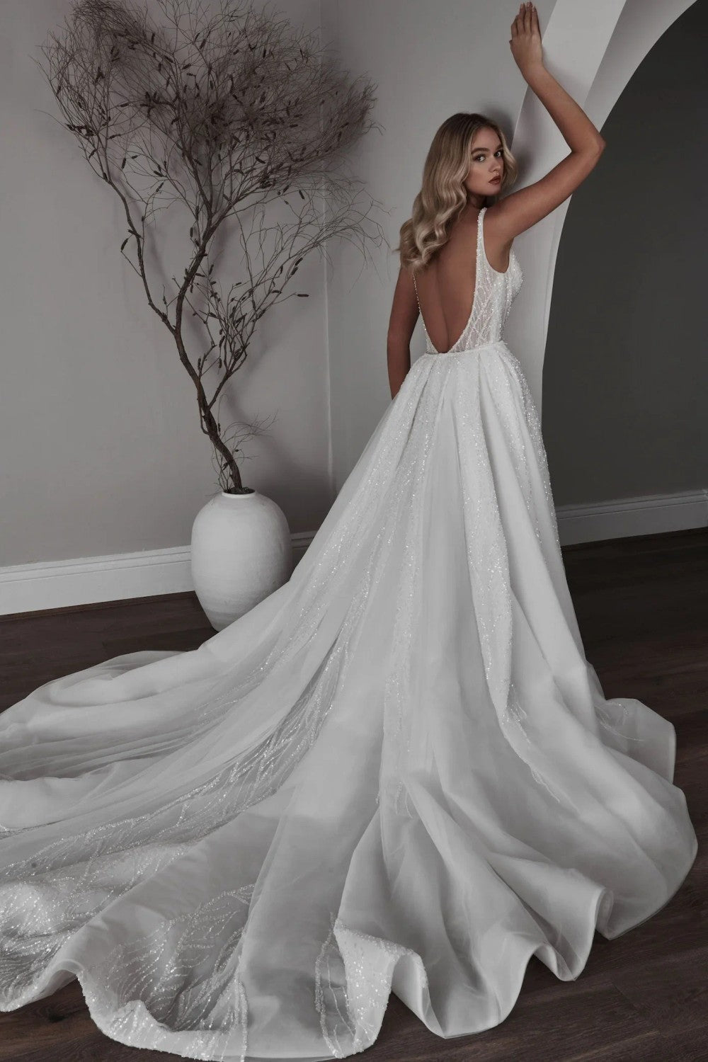 V-Neck Fit-and-Flare Wedding Dress | Kleinfeld Bridal