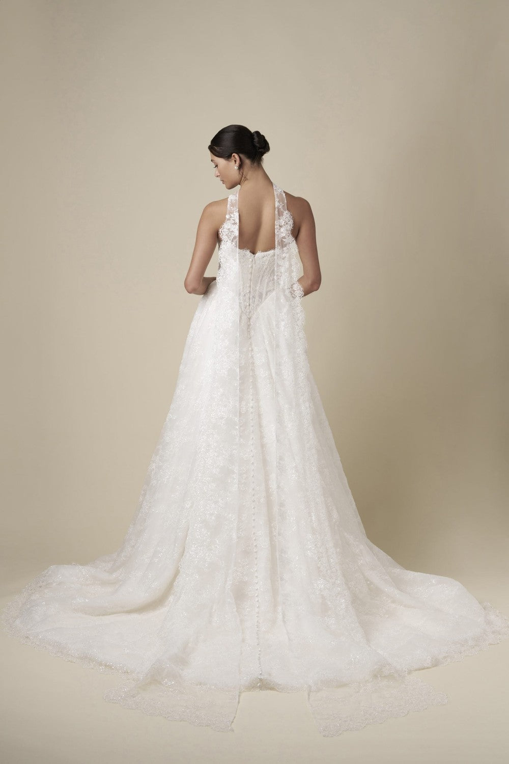 plus size boho lace dress Plus Size Bohemian Long Lace Wedding Dress – TANYA BRIDAL main image 0
