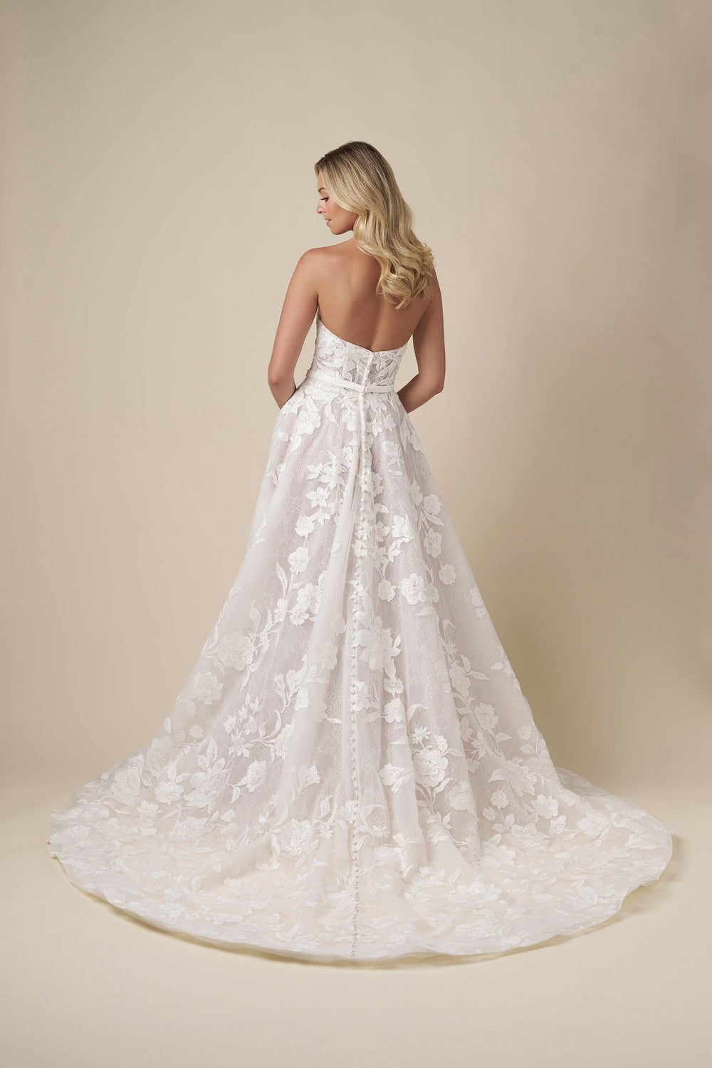 slim fit dress slacks Floral Lace A-Line Wedding Dress with Removable Long Sleeves – LA145 –  Viniodress main image 0