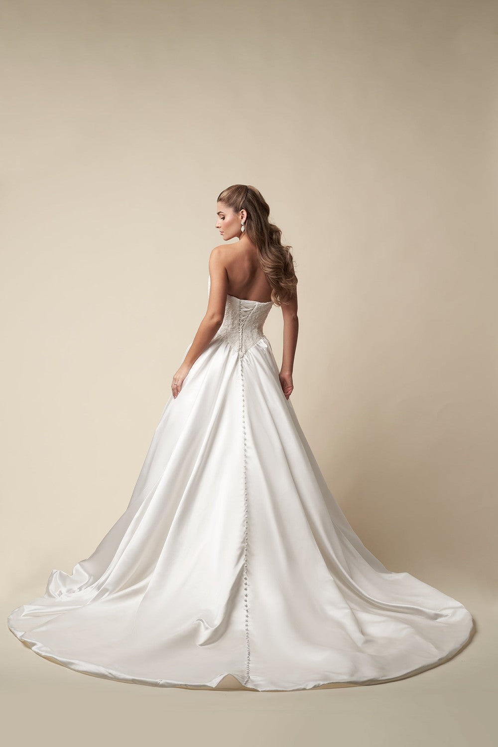 Strapless Basque-Waist Ball Gown With Buttons by Danielle Caprese — image 3 of 3