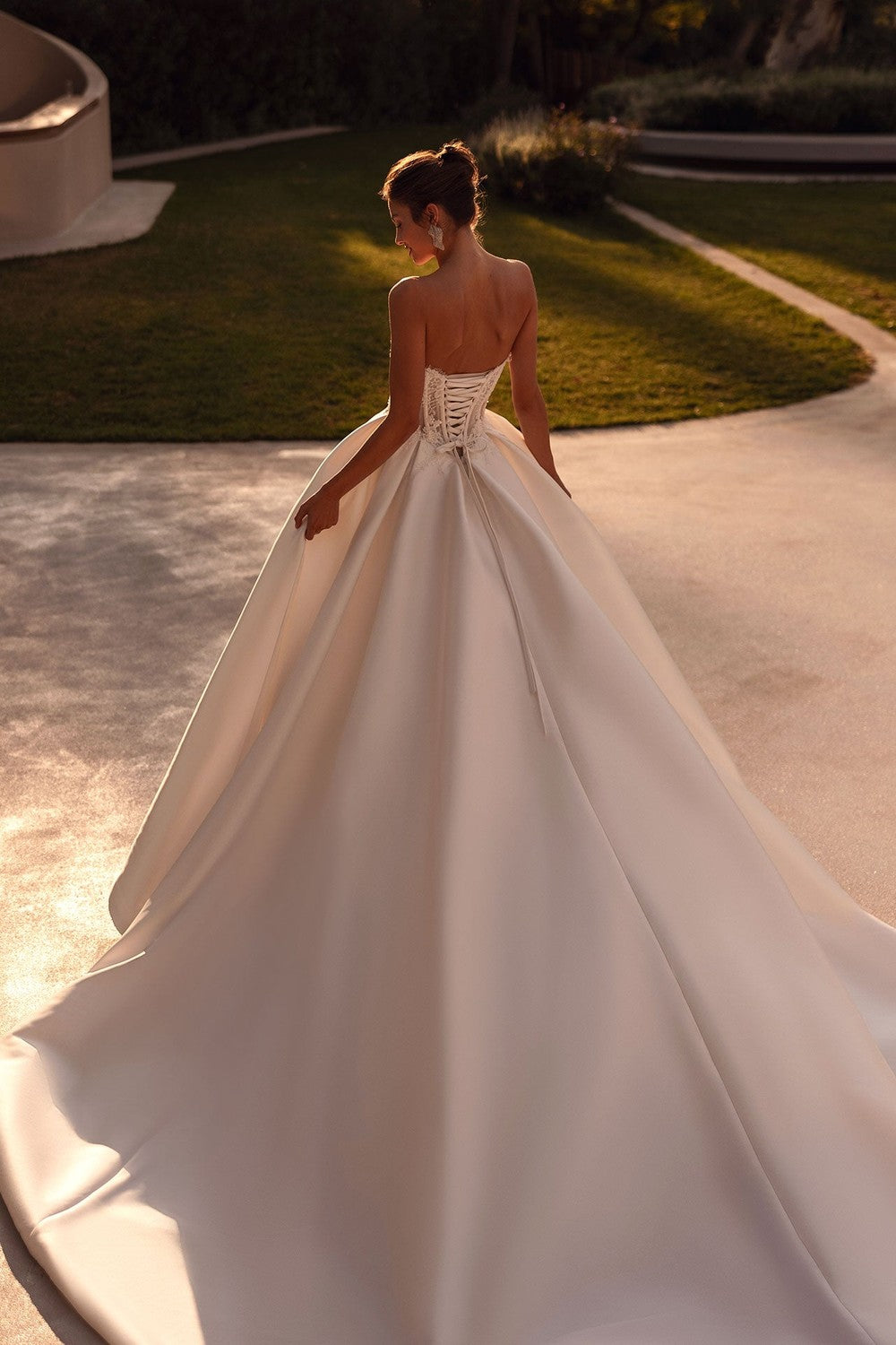 Corseted Lace ALine Gown With Mikado Skirt | Kleinfeld Bridal Corseted Lace ALine Gown With Mikado Skirt | Kleinfeld Bridal