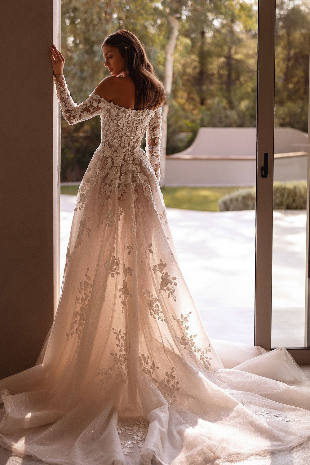 Plus-Size Off-The-Shoulder Long Sleeve Tulle A-Line Wedding Dress | Kleinfeld Bridal Plus-Size Off-The-Shoulder Long Sleeve Tulle A-Line Wedding Dress | Kleinfeld Bridal
