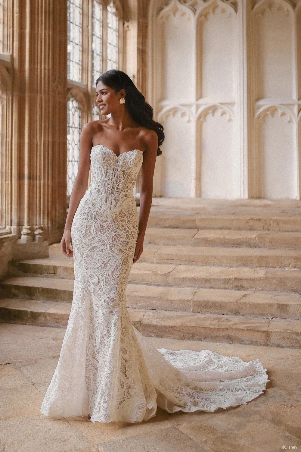 Shimmering Lace Sheath Wedding Dress With Off-The-Shoulder Sleeves |  Kleinfeld Bridal