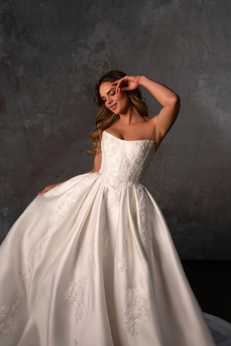 Cat-Eye Lace And Silk Ball Gown
