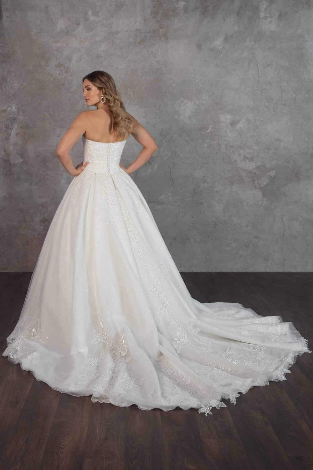 Regal And Glamorous Drop-Waist Embellished Tulle Ball Gown by Essense of Australia — image 2 of 2