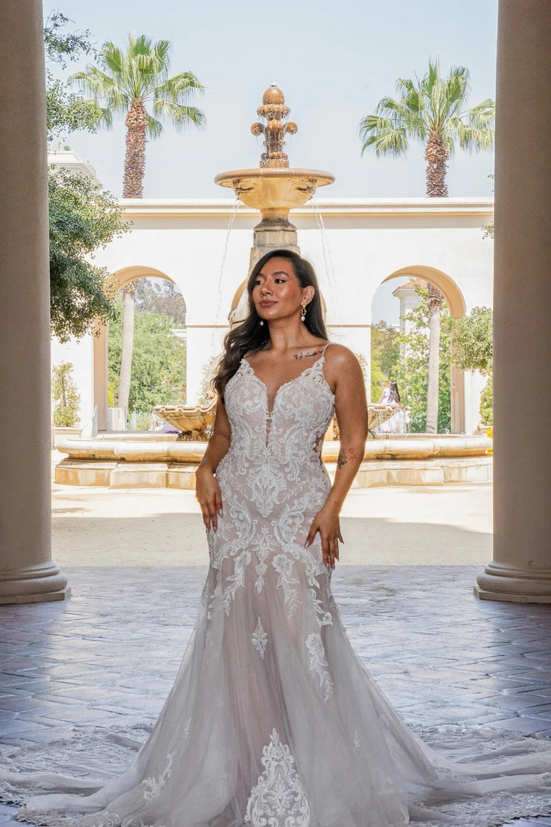 Sexy Fit-and-Flare Lace Gown | Kleinfeld Bridal Sexy Fit-and-Flare Lace Gown | Kleinfeld Bridal