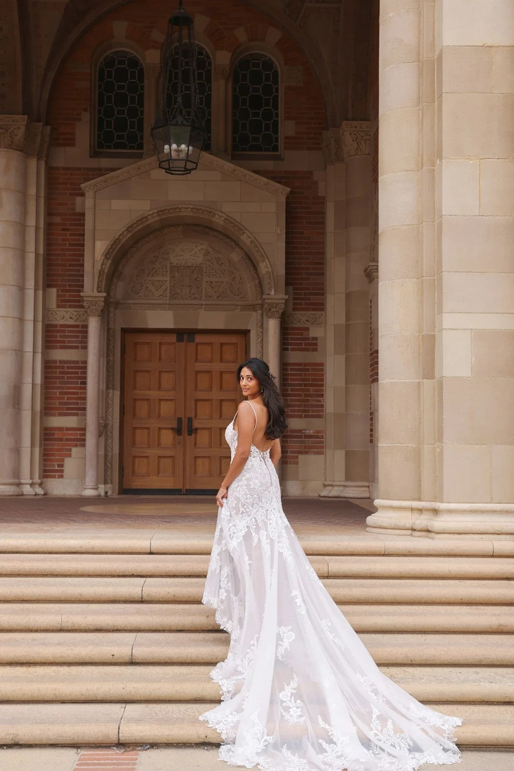 Romantic And Sexy Fit-and-Flare Lace Gown by Essense of Australia — image 2 of 2