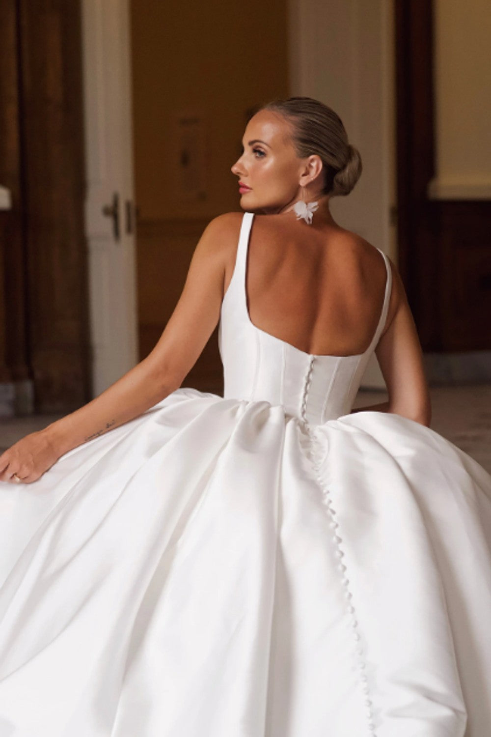 Timeless Basque-Waist Silk Ball Gown With Exposed Boning by Essense of Australia — image 2 of 2