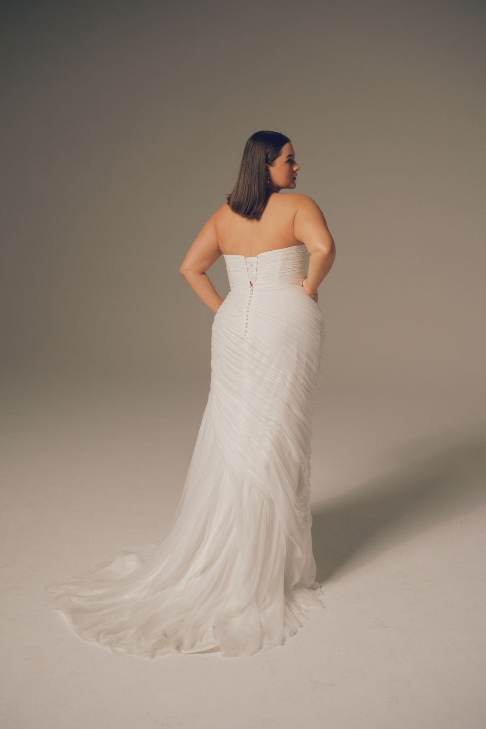 Hand‑Ruched Soft Tulle Mermaid Gown by Hera Couture — image 2 of 3