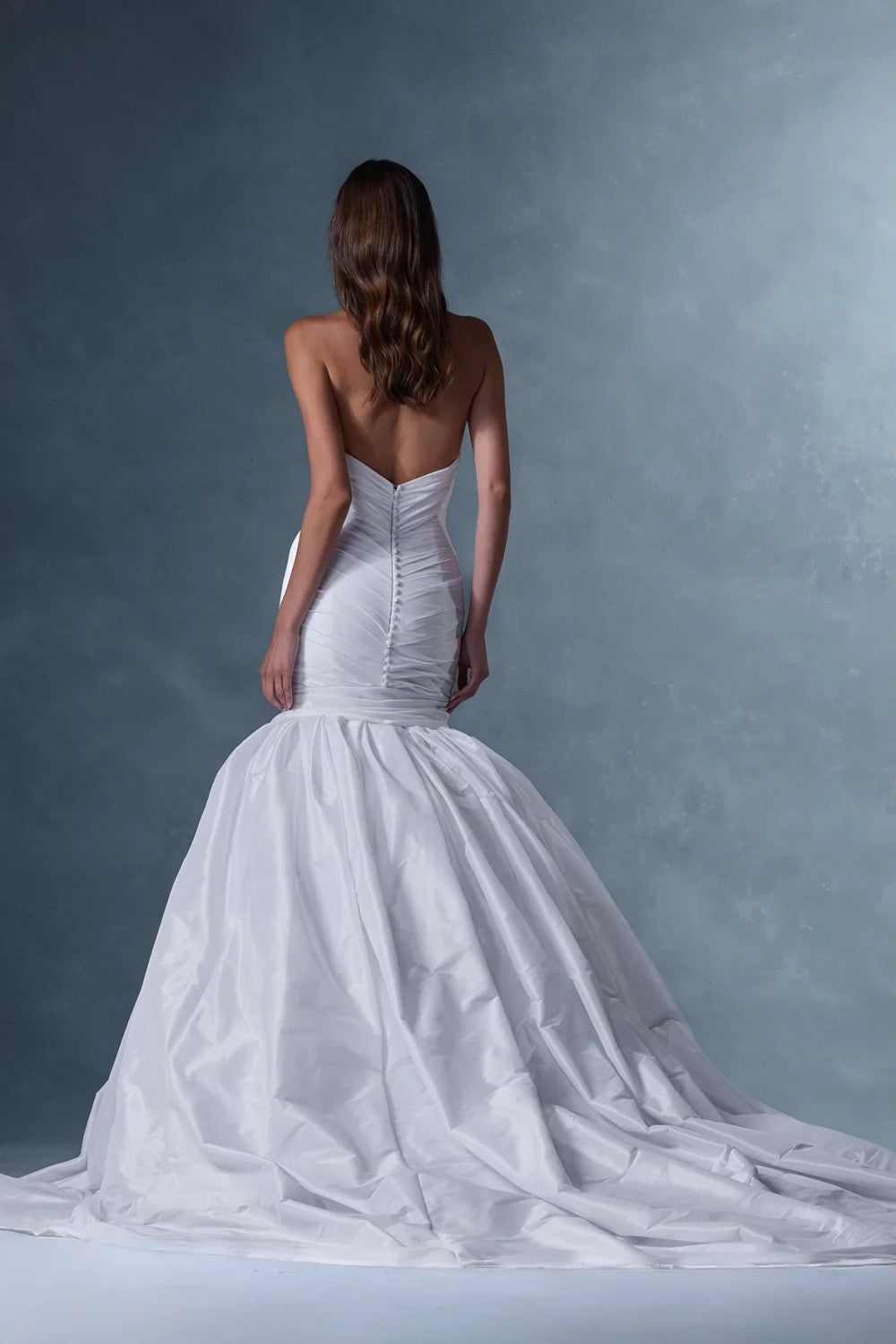 Strapless Silk Mermaid Wedding Dress With Buttons by Heritage by Ines Di Santo — image 2 of 2
