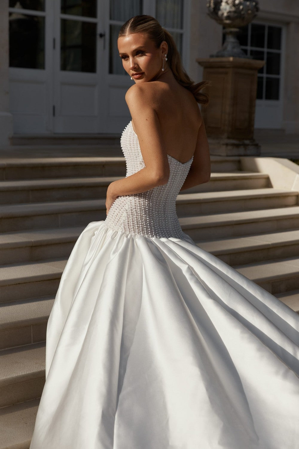Beaded Structured Bodice Ball Gown With Drop Waist by Jane Hill — image 2 of 5
