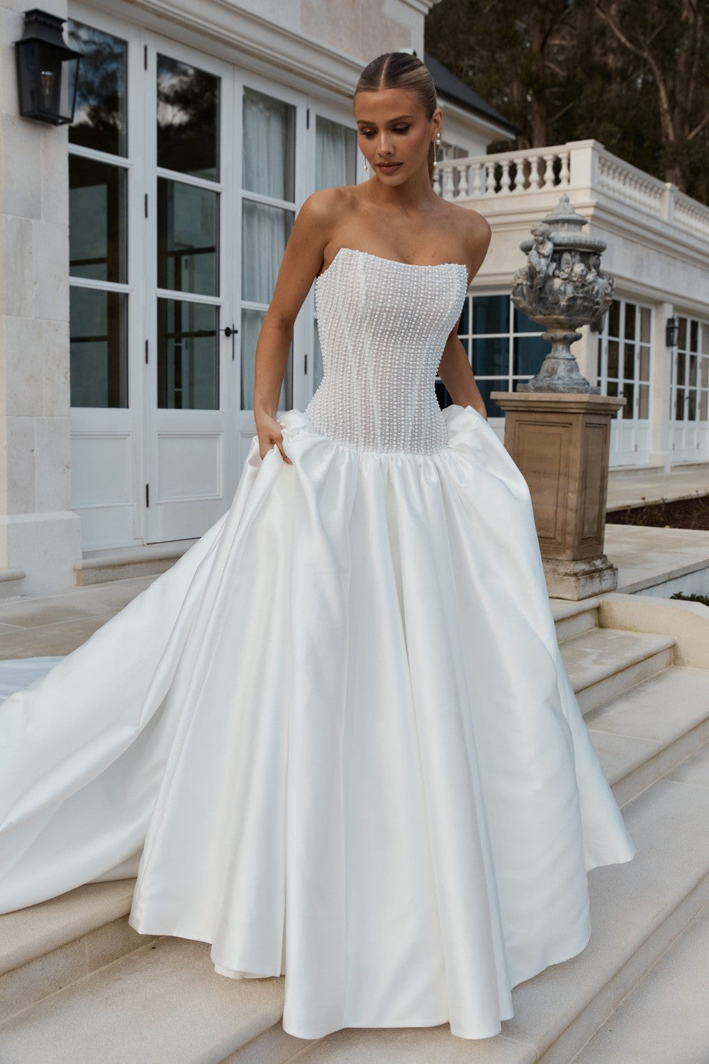 Beaded Structured Bodice Ball Gown With Drop Waist by Jane Hill — image 5 of 5
