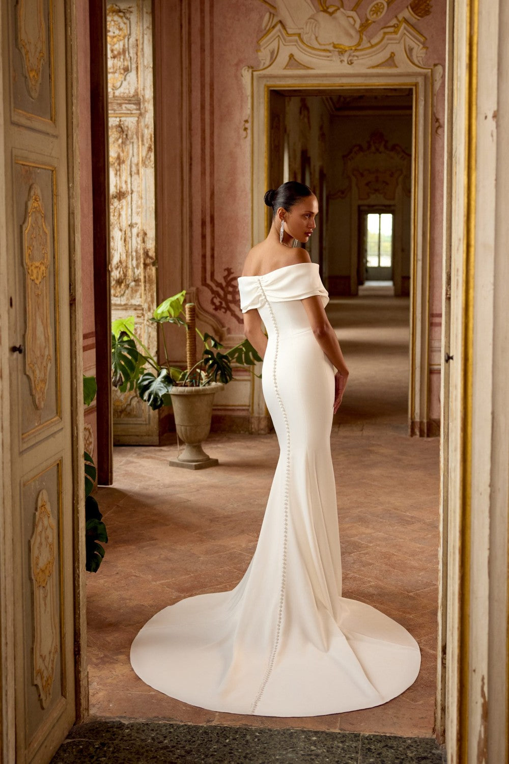 Fit-and-Flare Wedding Dress With Slit