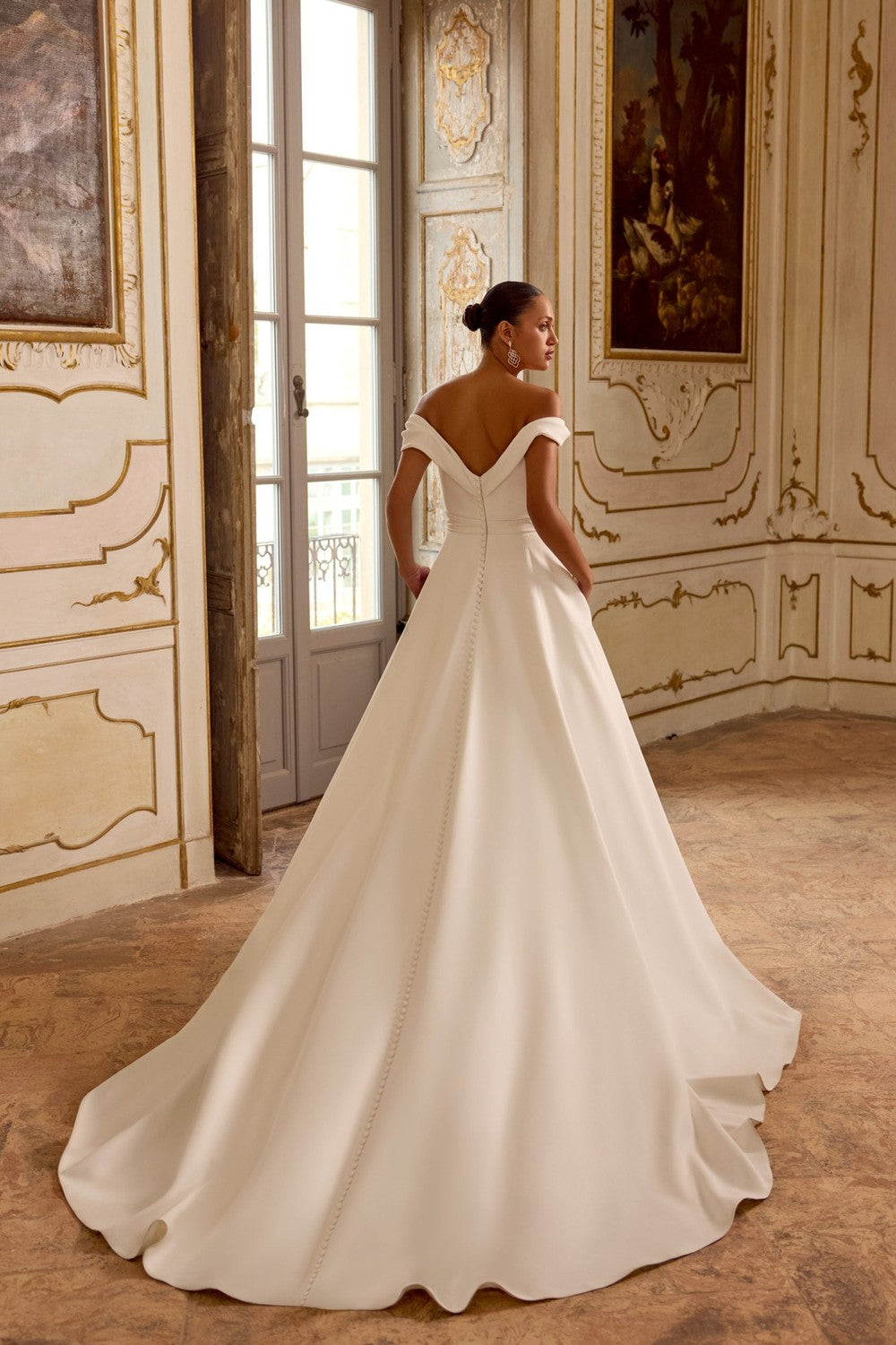 Plus-Size Chic And Simple A-Line Wedding Dress With Buttons by Justin Alexander — image 2 of 3