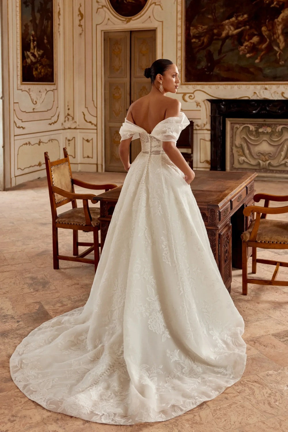 Elegant Off-The-Shoulder A-line Wedding Dress | Kleinfeld Bridal Elegant Off-The-Shoulder A-line Wedding Dress | Kleinfeld Bridal