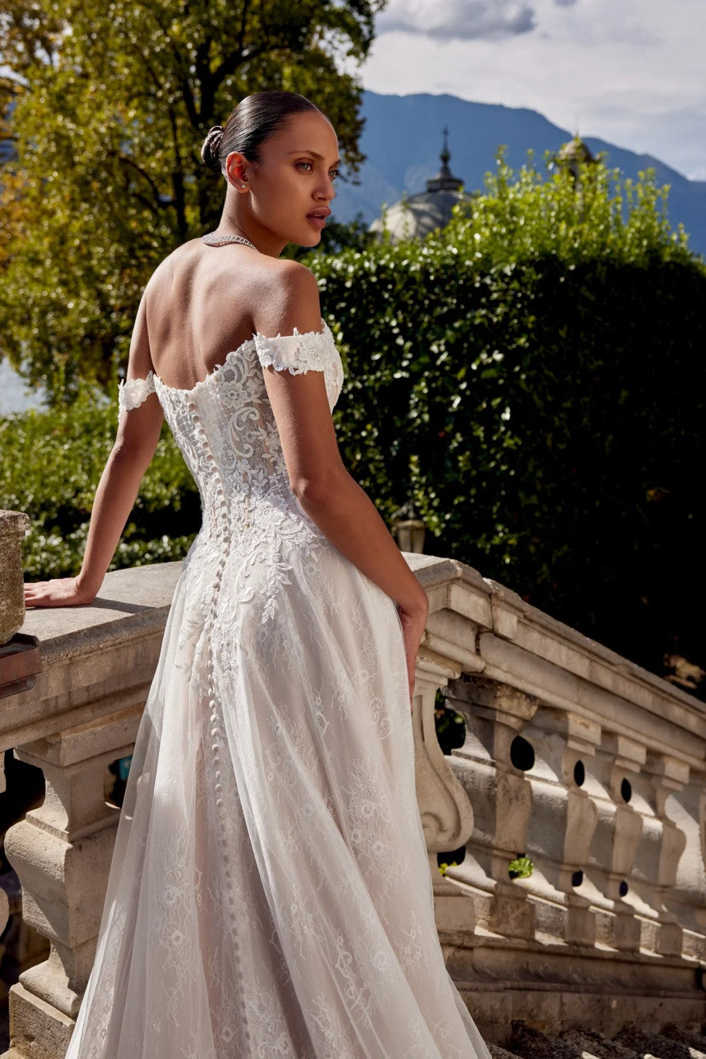 Romantic Off-the-Shoulder A-Line Gown With Scalloped Train | Kleinfeld Bridal Romantic Off-the-Shoulder A-Line Gown With Scalloped Train | Kleinfeld Bridal