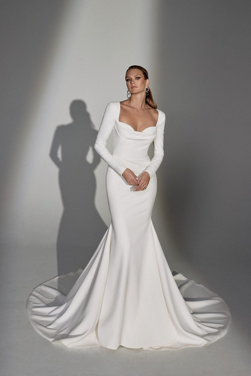 Simple Fit-and-Flare Wedding Dress