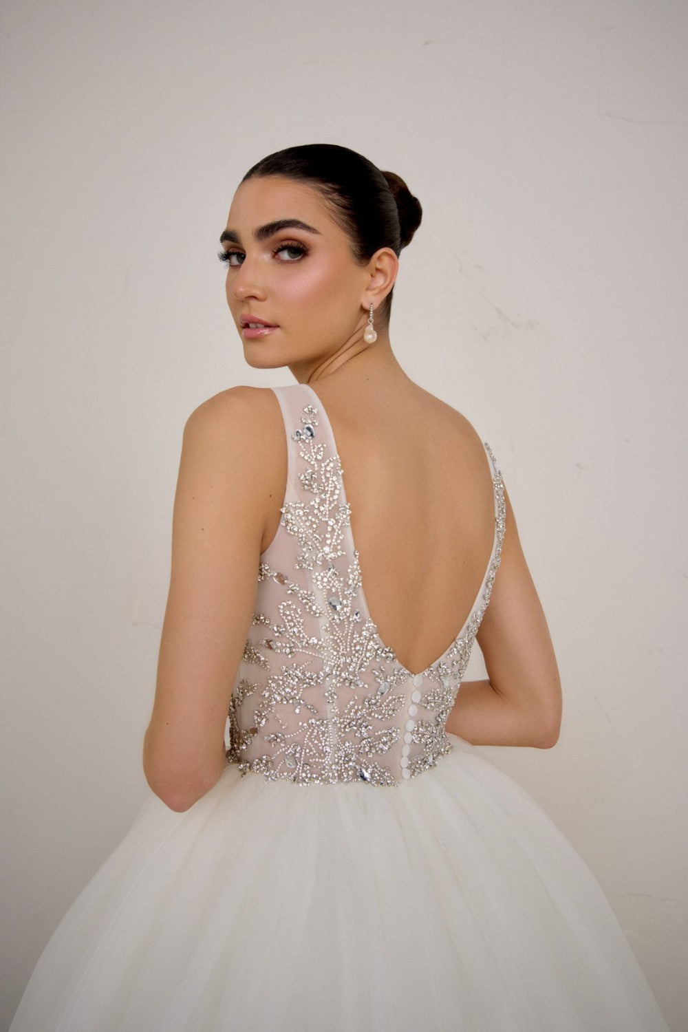 V-Neck Sparkly Tulle Ball Gown With Open Back by Justin Alexander Signature — image 4 of 4